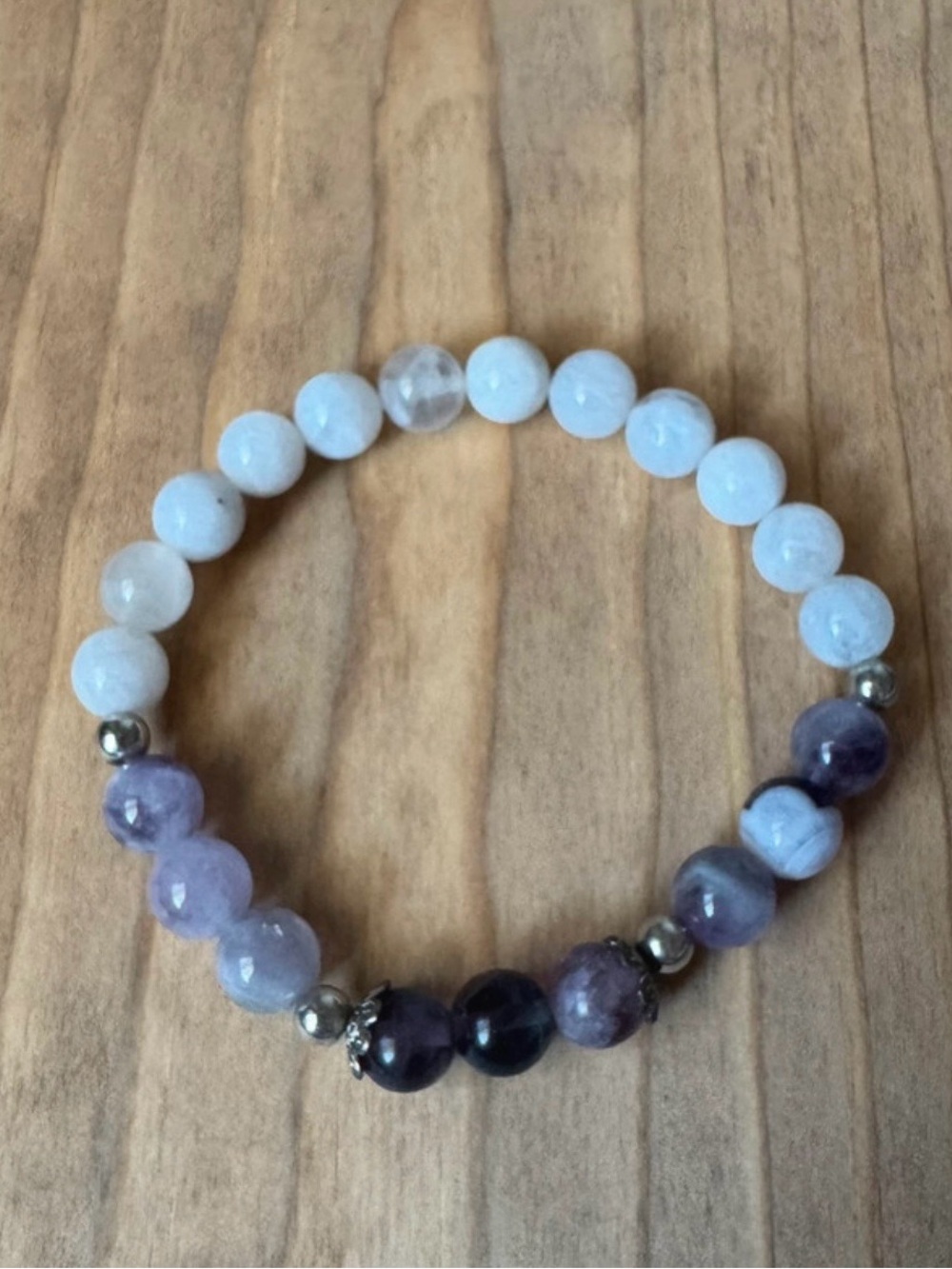 Peaceful Amethyst & Moonstone Bracelet | Evolve Mala